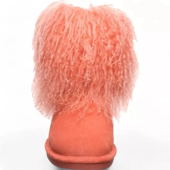 Bearpaw Boo Raspberry Pink Shearling Wool Line Curly Lamb Fur Mongolian Boots 8 - Picture 4 of 8
